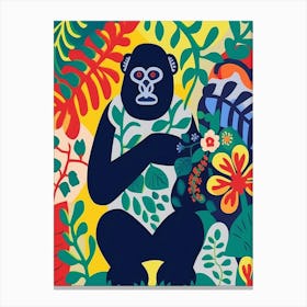 Gorilla In The Jungle Canvas Print