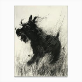 Glen Of Imaal Terrier Dog Charcoal Line 2 Canvas Print