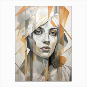 Abstract Geometric Lady Portrait 32 Canvas Print