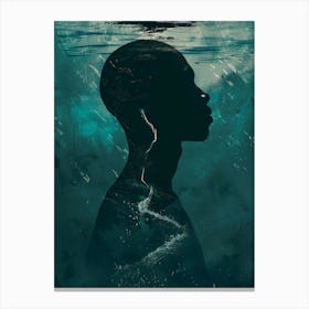 Man In The Water 2 Canvas Print