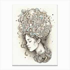 The girl with a snake head Canvas Print