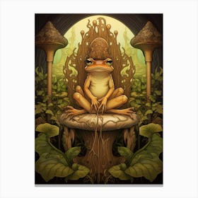 Wood Frog On A Throne Storybook Style 1 Canvas Print