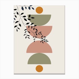 Boho Abstract Wall Art Print Scandi Botanical Terracota Beige Green Abstract A Canvas Print