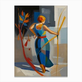 Woman With A Bow And Arrow Canvas Print