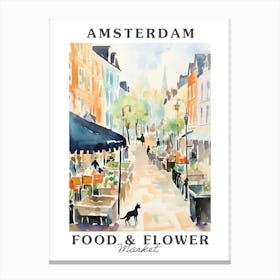 Food Market With Cats In Amsterdam 3 Poster Canvas Print