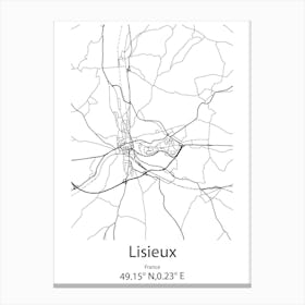 Lisieux,France Minimalist Map Canvas Print