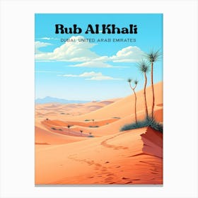 Rub Al Khali UAE Desert Modern Travel Illustration Canvas Print