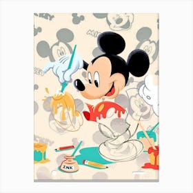 Mickey Coloring Canvas Print
