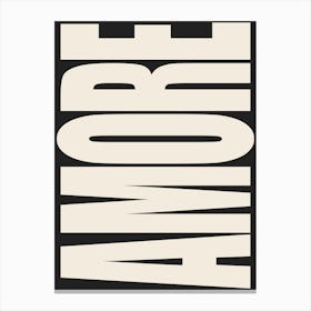 Amore - White & Black Canvas Print