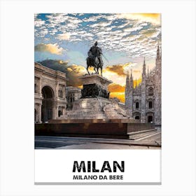 Milan, City, Landscape, Cityscape, Art, Wall Print Canvas Print