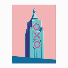 London Landmark Oxo Tower Pink Canvas Print