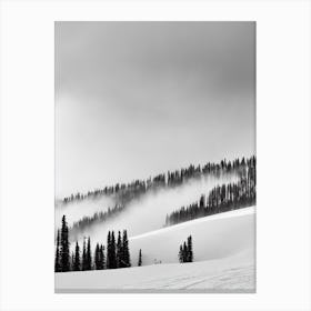 Trysil, Norway Black And White Skiing Poster Canvas Print