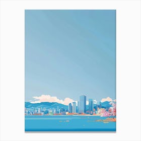 Fukuoka Japan 1 Colourful Illustration Canvas Print