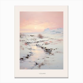 Dreamy Winter Painting Poster Iceland 1 Canvas Print