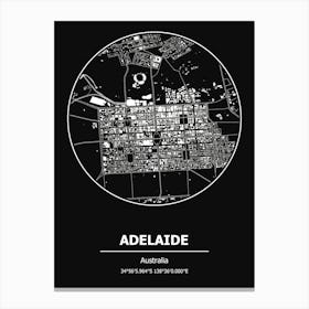 Adelaide City Map Canvas Print