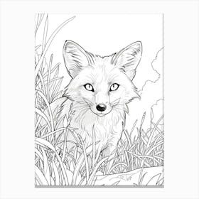 Fox In The Grass Canvas Print