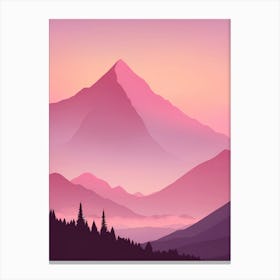 Misty Mountains Vertical Background In Pink Tone 31 Canvas Print