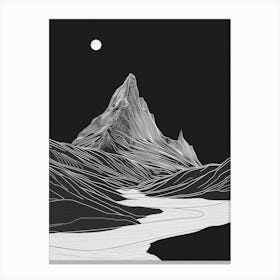 Ben More Mull Mountain Line Drawing 4 Canvas Print