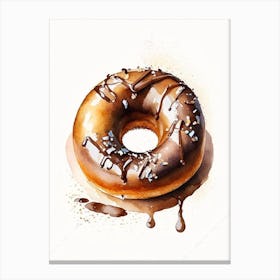 Mocha Donut Cute Neon 1 Canvas Print