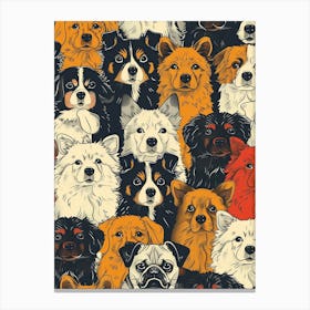 Perfectly Repeatable Artwork With Cute Dog Faces 31 Canvas Print