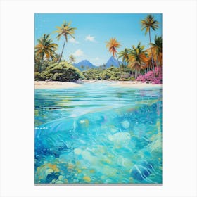 An Oil Painting Of Bora Bora, French Polynesia 5 Canvas Print