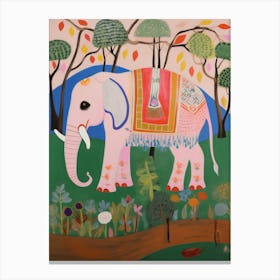 Maximalist Animal Painting Elephant 2 Canvas Print