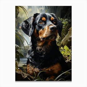 Rottweiler Within A Forest Canvas Print