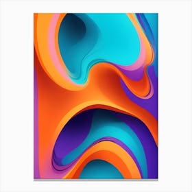 Abstract Colorful Waves Vertical Composition 21 Canvas Print
