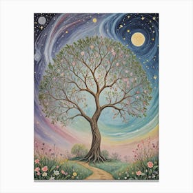 Cosmic Tree In Bloom Canvas Print