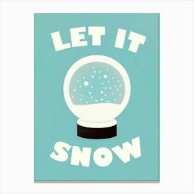 Let It Snow Retro Poster Winter Wonderland Canvas Print