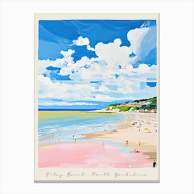 Poster Of Filey Beach, North Yorkshire, Matisse And Rousseau Style 2 Canvas Print