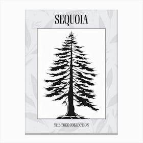 Sequoia Tree Simple Geometric Nature Stencil 1 Poster Canvas Print