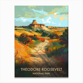 Theodore Rooselvelt National Park Travel Poster Illustration Style 1 Canvas Print