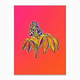 Neon Yellow Buckeye Botanical in Hot Pink and Electric Blue n.0577 Canvas Print
