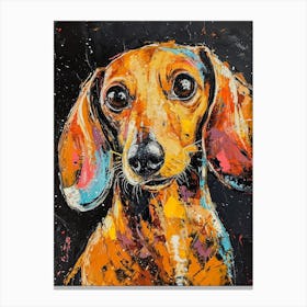 Dachshund Acrylic Painting 6 Canvas Print