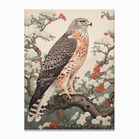 Ohara Koson Inspired Bird Painting Red Tailed Hawk 2 Canvas Print
