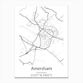 Amersham,United Kingdom Minimalist Map Canvas Print