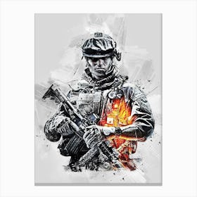 Call Of Duty Soldier Battlefield Canvas Print