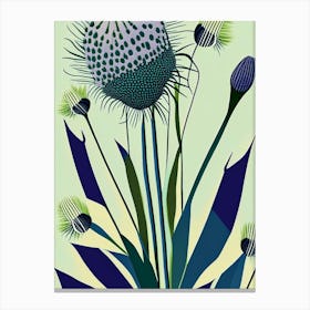 Rattlesnake Master Wildflower Modern Muted Colours 1 Canvas Print
