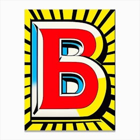 B, Letter, Alphabet Comic 12 Canvas Print