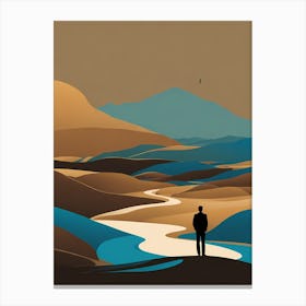  FAR AWAY modern boho art, Man vector  Canvas Print