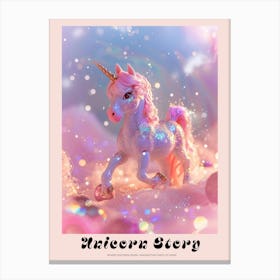 Toy Unicorn Pink Glitter Poster Lienzo