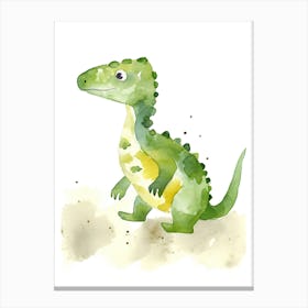 Baby Allosaurus Dinosaur Watercolour Illustration 1 Canvas Print