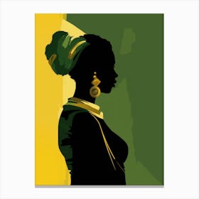 Silhouette Of African Woman Canvas Print