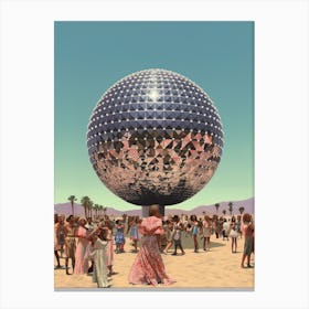 Giant Disco Ball Party In The Desert 3 Canvas Print