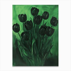 Black Tulips Art Canvas Print