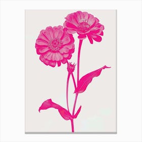 Hot Pink Zinnia Canvas Print