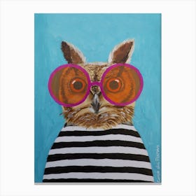 Stripy Owl Canvas Print