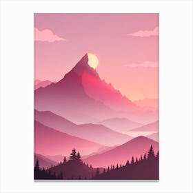 Misty Mountains Vertical Background In Pink Tone 86 Canvas Print