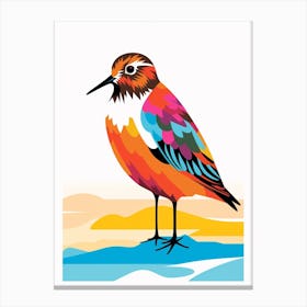Colourful Geometric Bird Dunlin 3 Canvas Print
